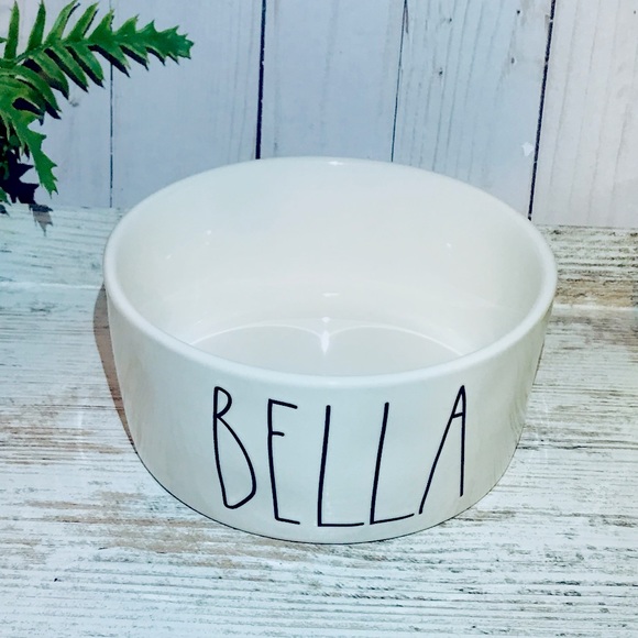 rae dunn bella dog bowl